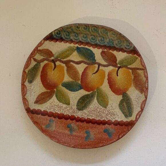 Ceramic "Hand Painted‎ ITALICA ARS" Made in ITALY" 2 Bread Appetizer PLATEs - Picture 2 of 8